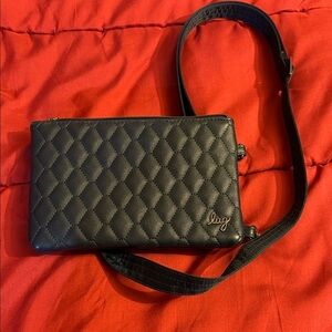 Lug Black Quilted Wristlet
